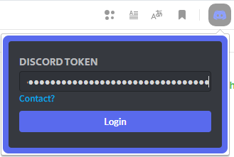 Logging in to Discord with token through an extension.