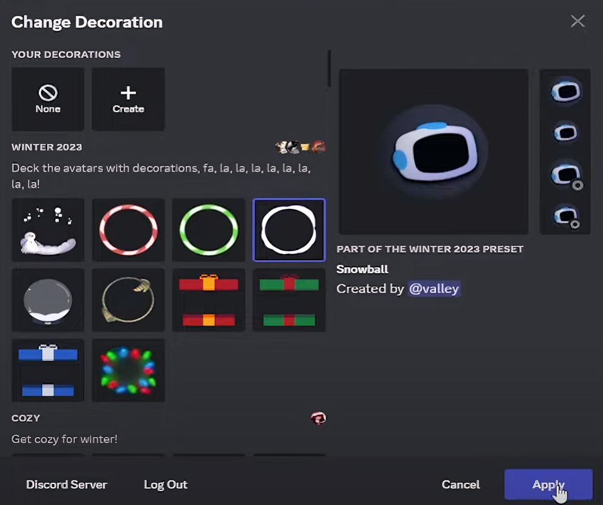 Change decoration page of Discord - explore and customize your server's appearance with a variety of decoration options.