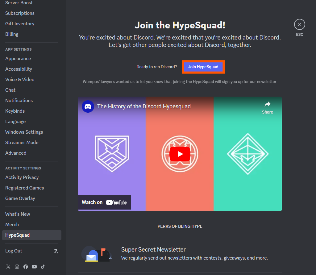 How to get discord HypeSquad badge